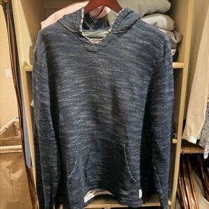 Lucky Brand Navy Speckled Knit Pullover Hoodie